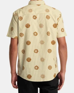 RVCA ENDLESS SEERSUCKER SHORT SLEEVE SHIRT Gold Clearance