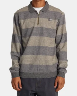 RVCA ERASER HALF ZIP SWEATSHIRT Wood New
