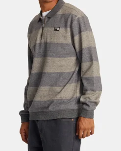 RVCA ERASER HALF ZIP SWEATSHIRT Wood New