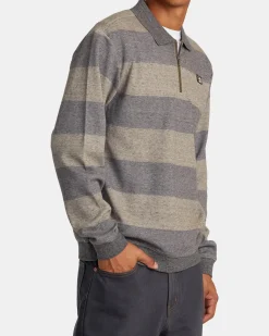 RVCA ERASER HALF ZIP SWEATSHIRT Wood New
