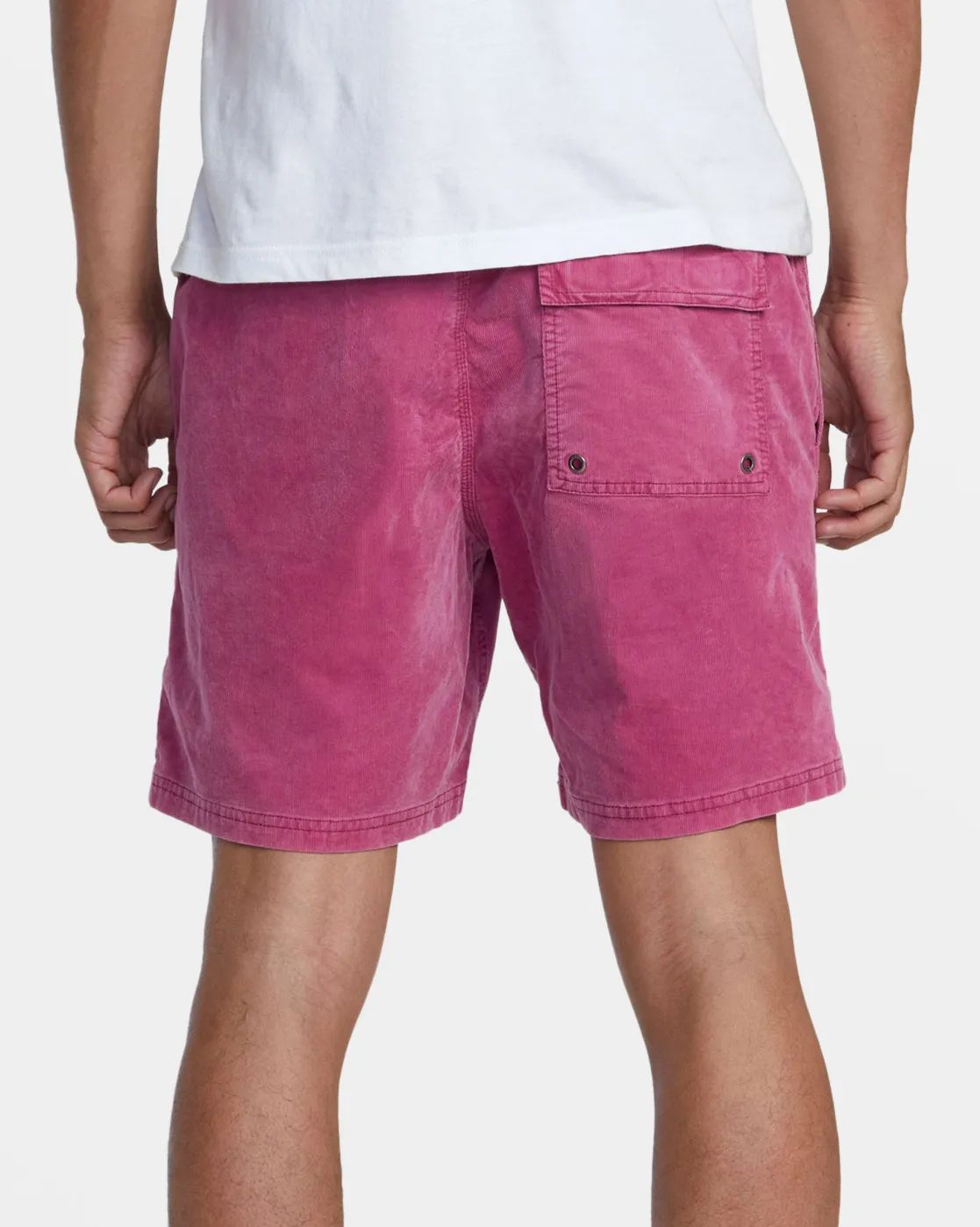 RVCA ESCAPE 17" ELASTIC WAIST CORDUROY SHORTS Mauve New