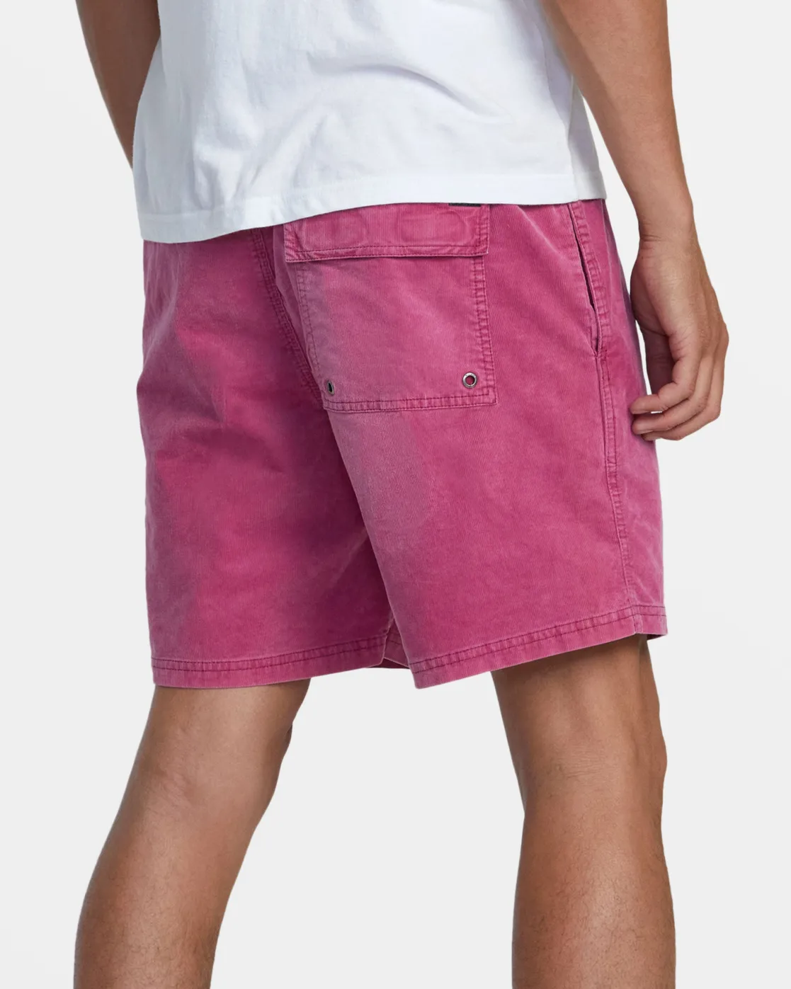 RVCA ESCAPE 17" ELASTIC WAIST CORDUROY SHORTS Mauve New