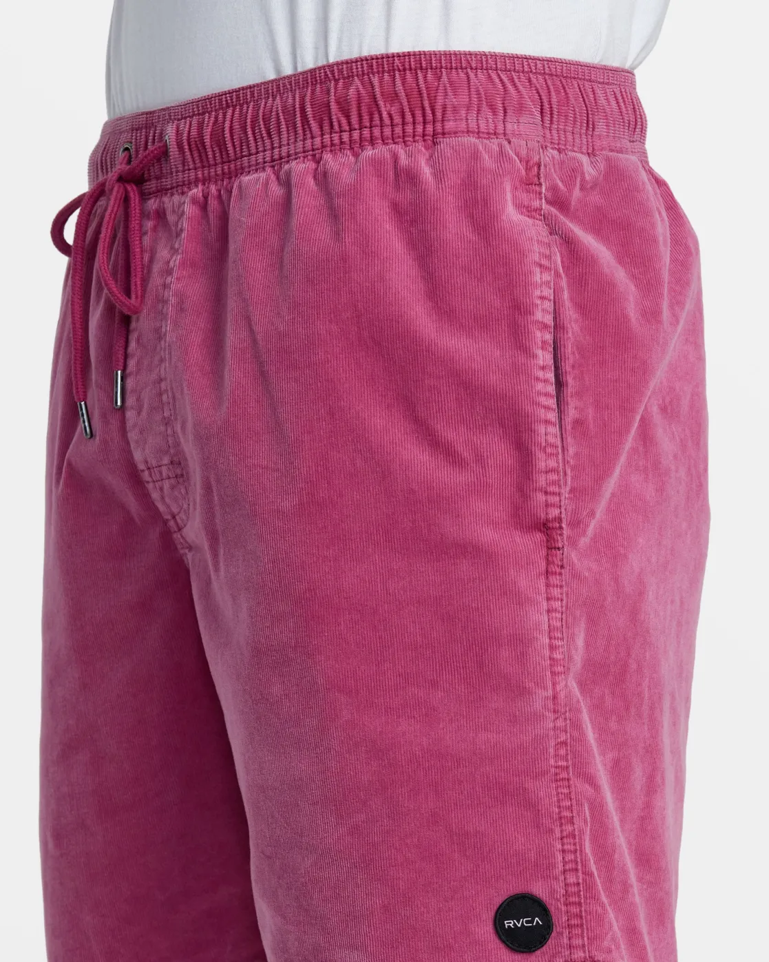 RVCA ESCAPE 17" ELASTIC WAIST CORDUROY SHORTS Mauve New