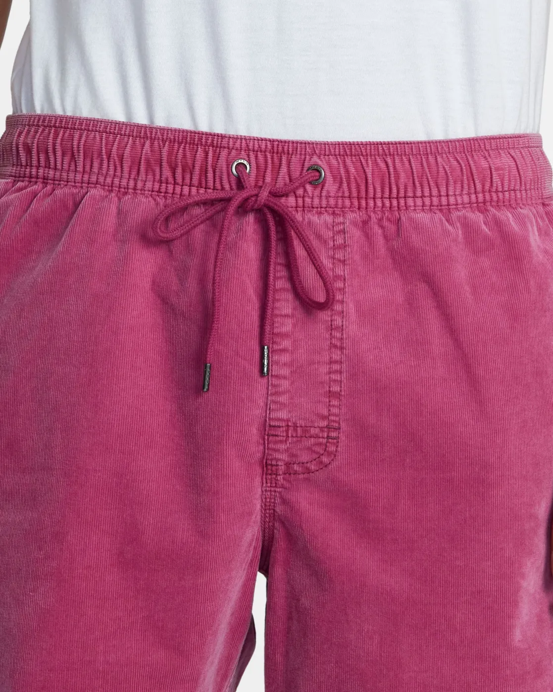 RVCA ESCAPE 17" ELASTIC WAIST CORDUROY SHORTS Mauve New