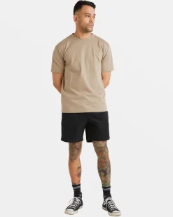 RVCA ESCAPE 17" ELASTIC WAIST SHORTS Black Discount