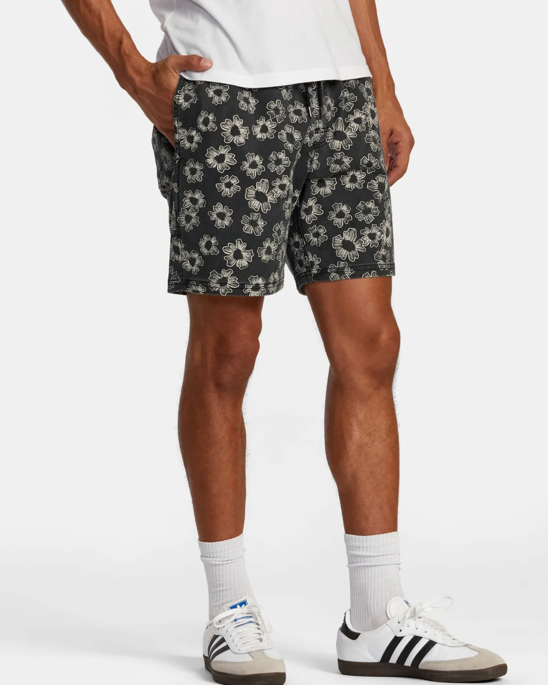 RVCA ESCAPE PRINT 17" SHORTS Black Floral New