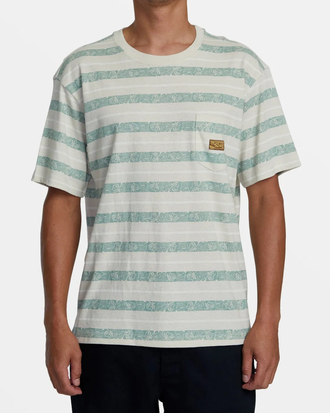 RVCA EXOTICA CREW TEE Latte Clearance