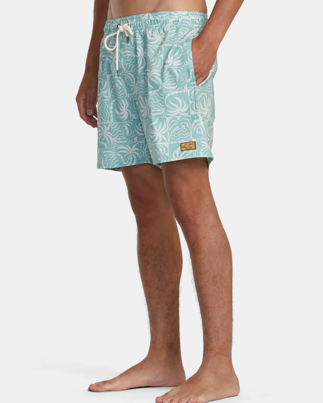 RVCA EXOTICA ELASTIC WAIST BOARDSHORTS 16'' Granite Green Hot