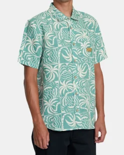 RVCA EXOTICA SHORT SLEEVE SHIRT Granite Green Best