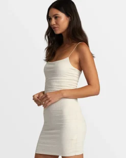 RVCA FEY SCRUNCH MINI DRESS Latte Outlet
