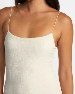 RVCA FEY SCRUNCH MINI DRESS Latte Outlet