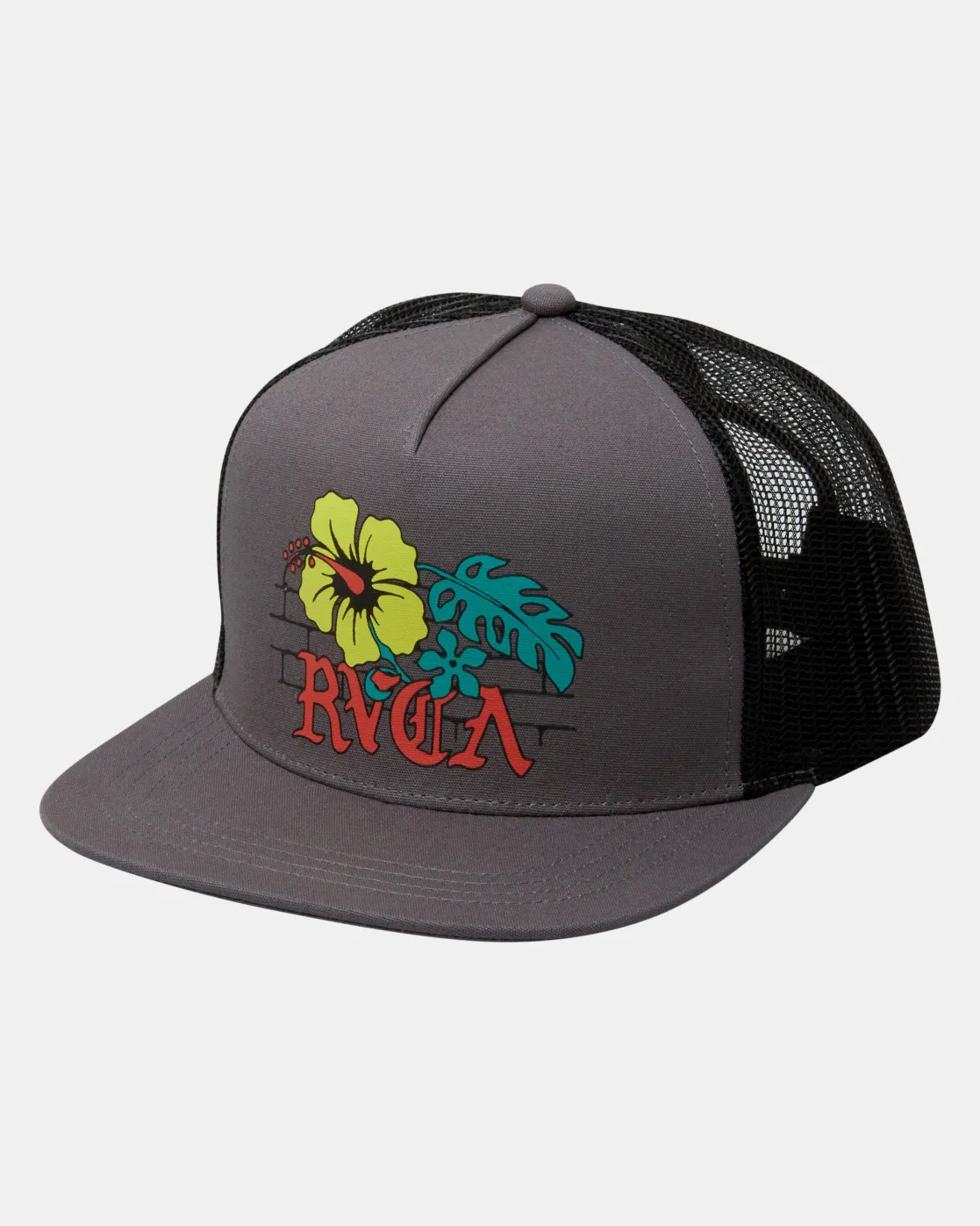 RVCA FLORAL PARK TRUCKER HAT Dark Grey