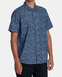 RVCA FRAME CHAMBRAY SHORT SLEEVE SHIRT Indigo