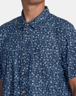 RVCA FRAME CHAMBRAY SHORT SLEEVE SHIRT Indigo