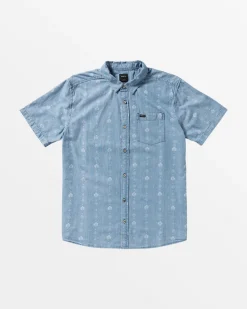 RVCA FRAME SHORT SLEEVE WOVEN SHIRT Chambray Best