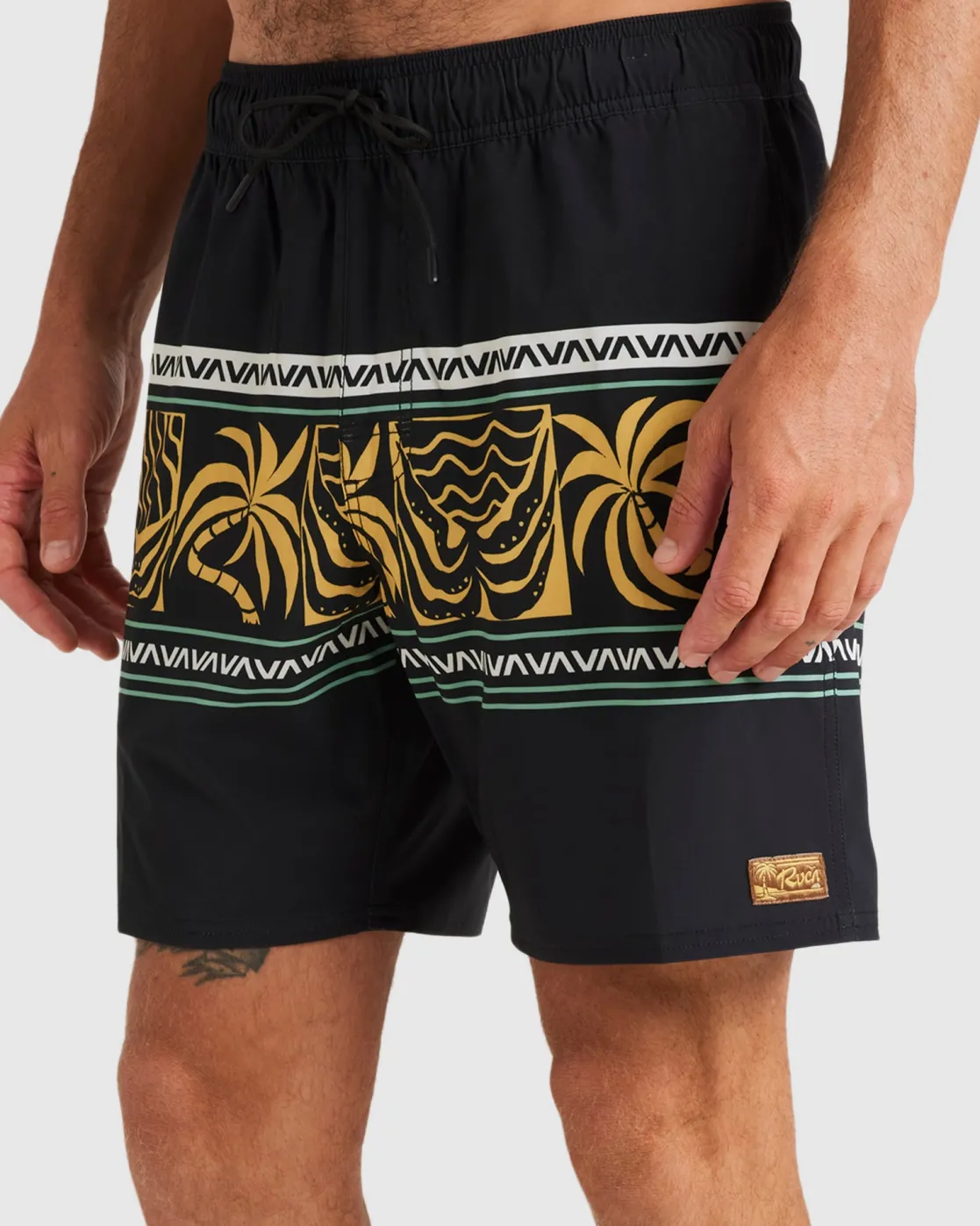 RVCA FRONDS DIVIDE ELASTIC Black Sale