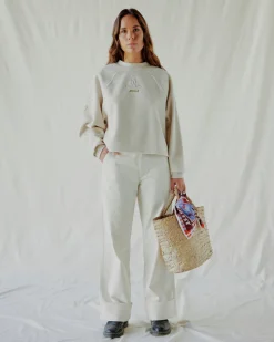 RVCA GABRIELLE MONCEAUX CREWNECK SWEATSHIRT Ecru Sale