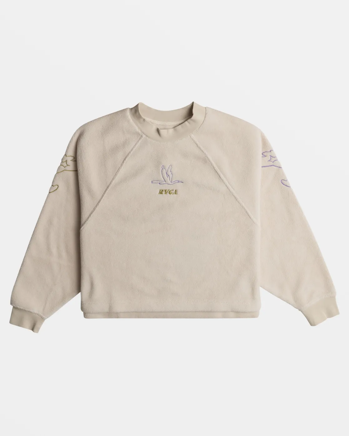 RVCA GABRIELLE MONCEAUX CREWNECK SWEATSHIRT Ecru Sale