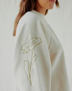 RVCA GABRIELLE MONCEAUX CREWNECK SWEATSHIRT Ecru Sale