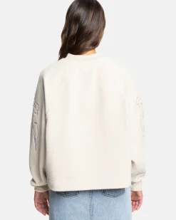RVCA GABRIELLE MONCEAUX CREWNECK SWEATSHIRT Ecru Sale