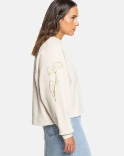 RVCA GABRIELLE MONCEAUX CREWNECK SWEATSHIRT Ecru Sale