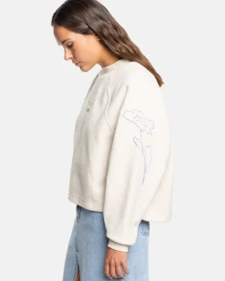 RVCA GABRIELLE MONCEAUX CREWNECK SWEATSHIRT Ecru Sale