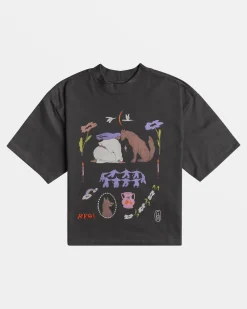 RVCA GABRIELLE MONCEAUX KINNEY TEE Washed Black Best