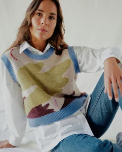 RVCA GABRIELLE SWEATER VEST Ecru New