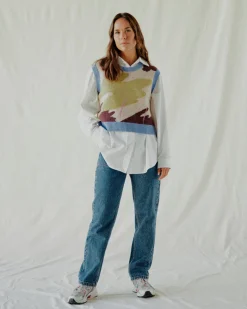 RVCA GABRIELLE SWEATER VEST Ecru New