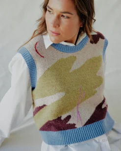 RVCA GABRIELLE SWEATER VEST Ecru New