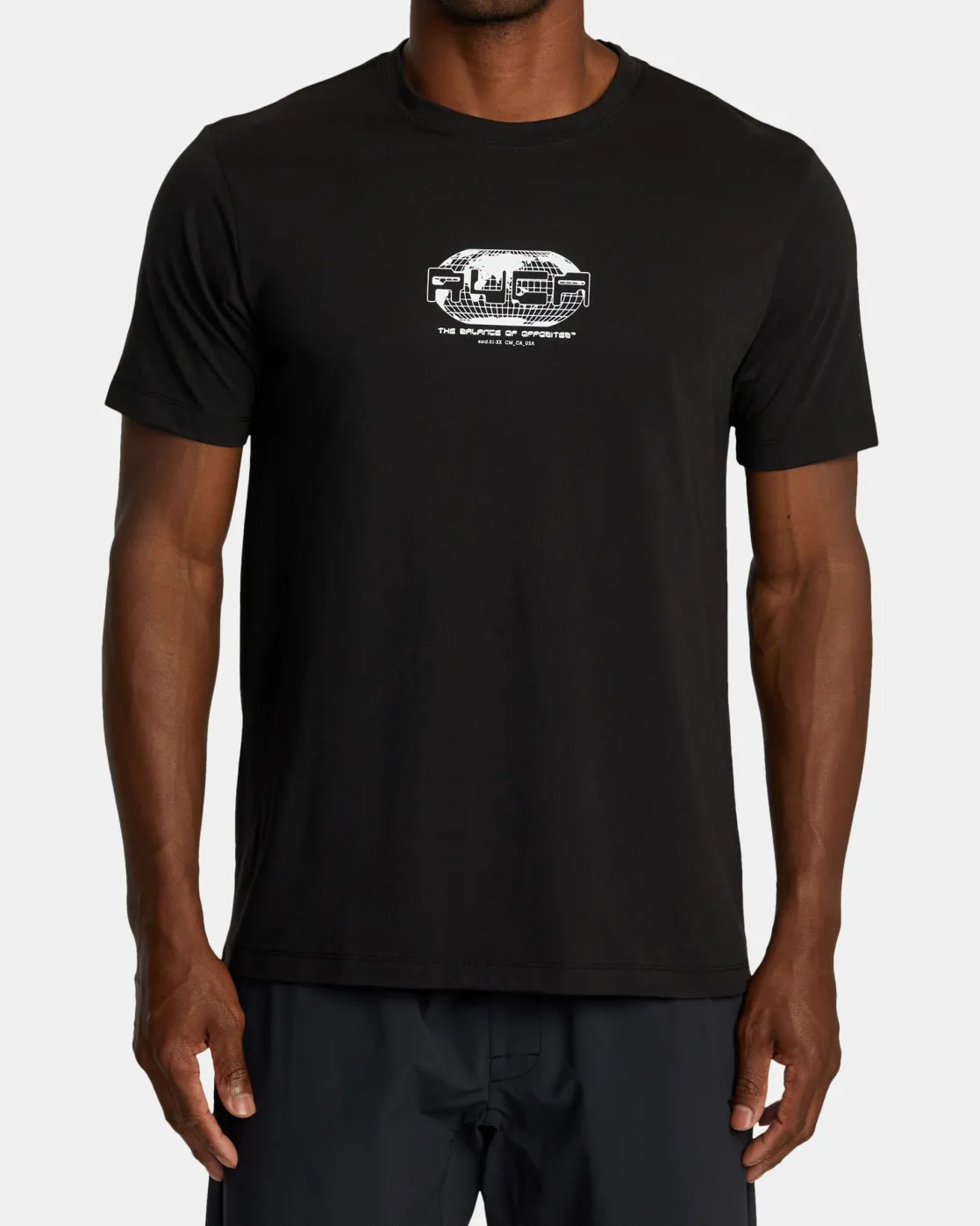 RVCA GLOBAL DIGI SPORT TECH TEE Black New