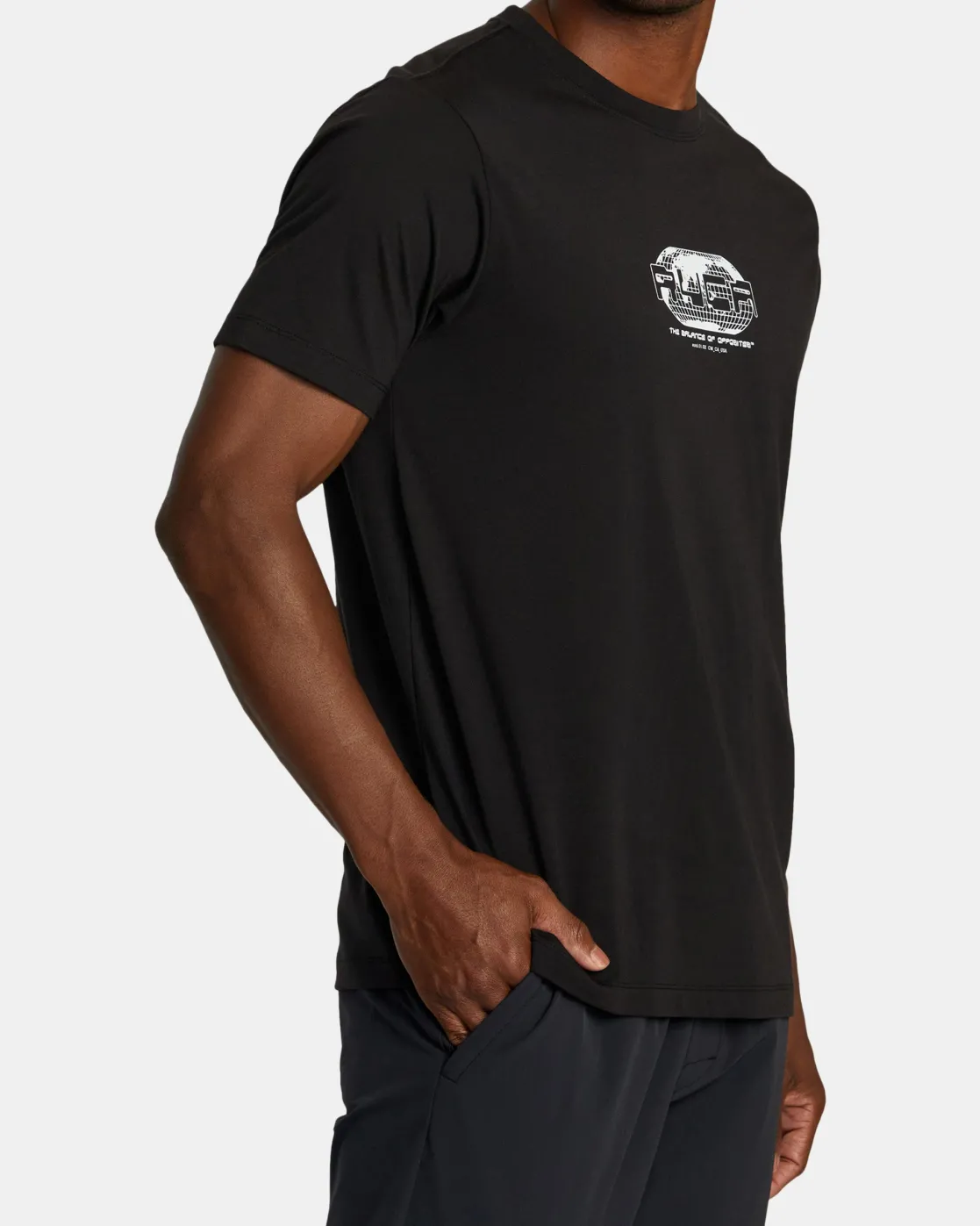 RVCA GLOBAL DIGI SPORT TECH TEE Black New