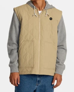 RVCA GRANT HOODED PUFFER JACKET Khaki Hot