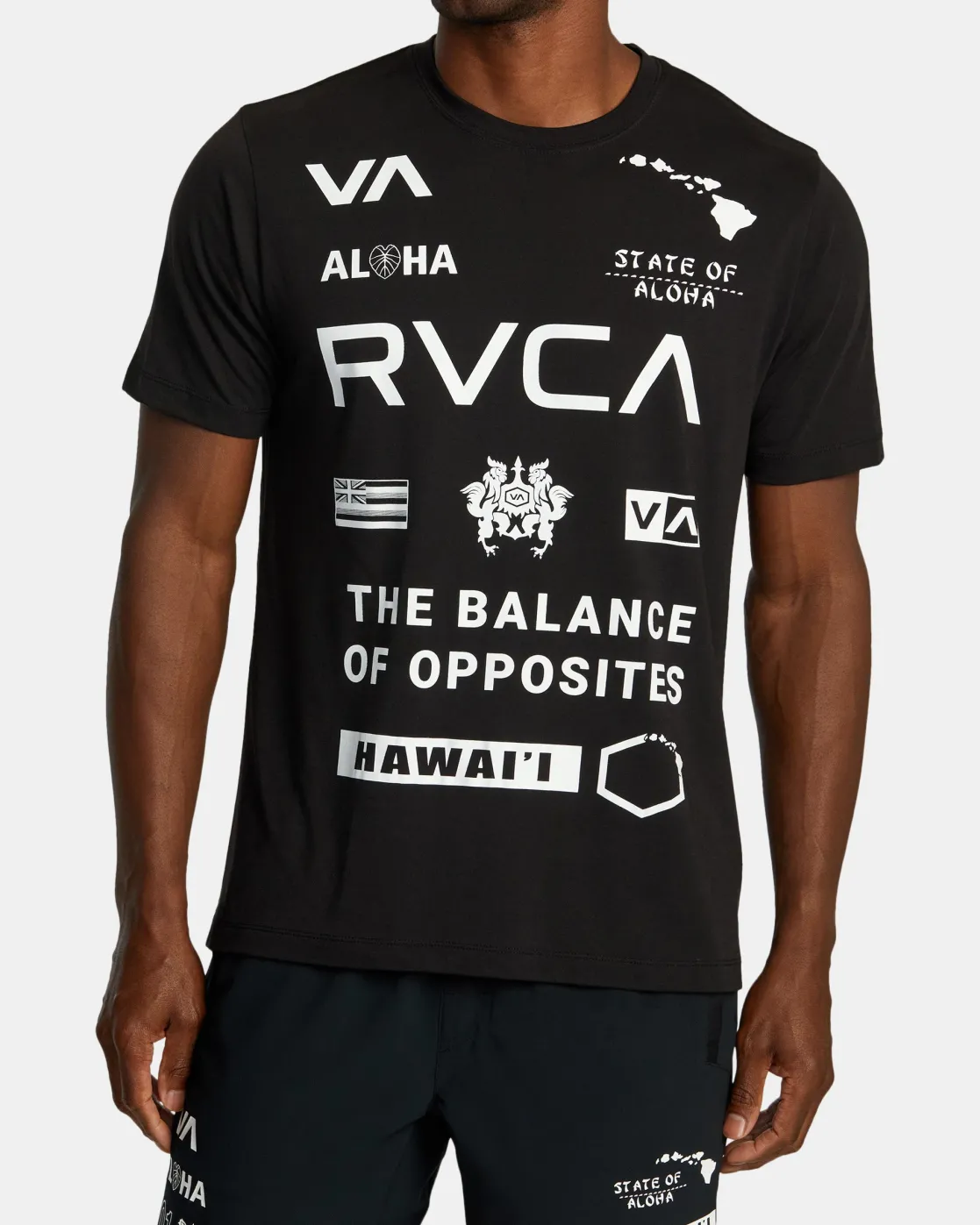 RVCA HAWAII ALL BRAND SPORT TECH TEE Black