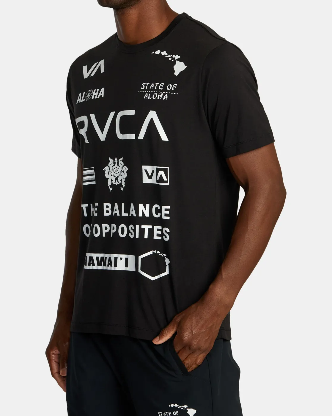 RVCA HAWAII ALL BRAND SPORT TECH TEE Black