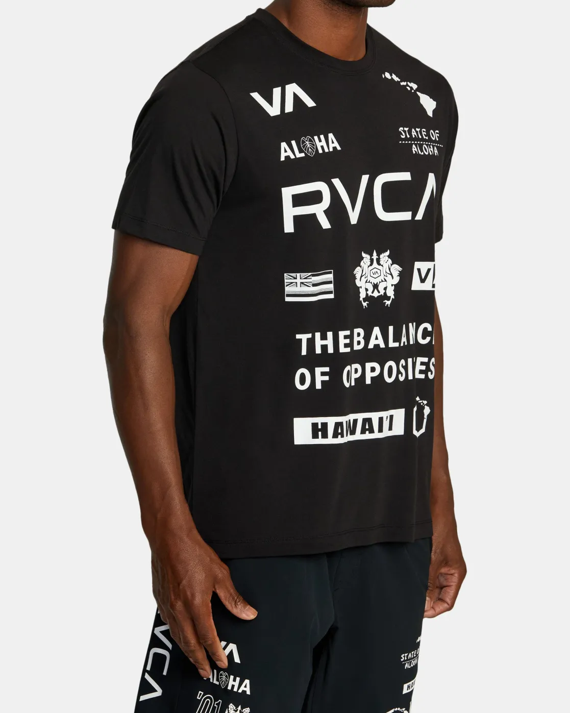 RVCA HAWAII ALL BRAND SPORT TECH TEE Black