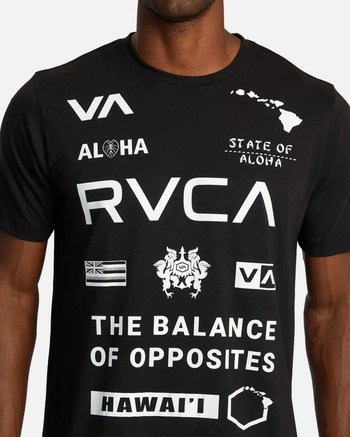 RVCA HAWAII ALL BRAND SPORT TECH TEE Black