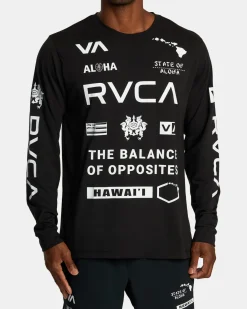 RVCA HAWAII ALL BRAND SPORT TECH LONG SLEEVE TEE Black Discount