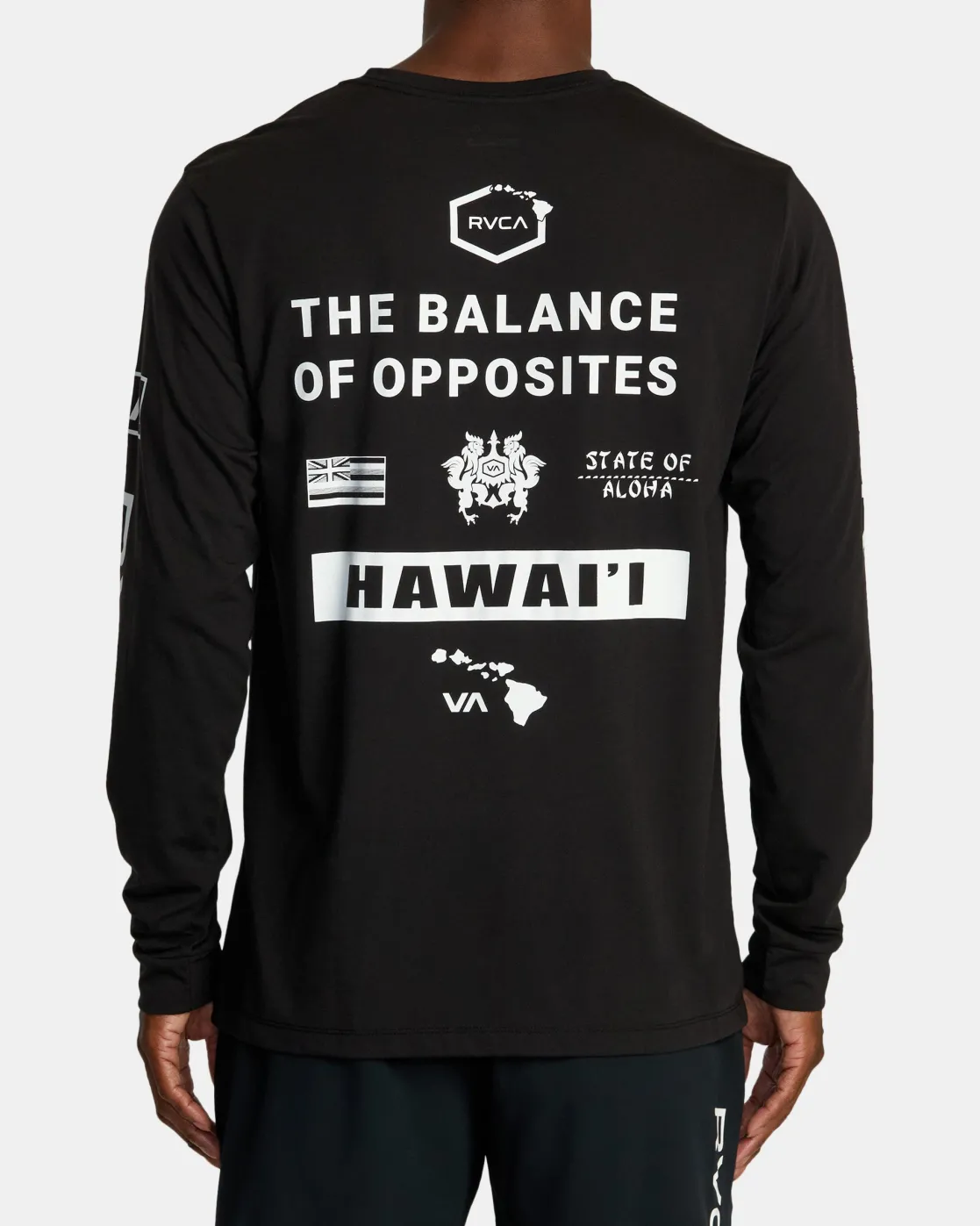 RVCA HAWAII ALL BRAND SPORT TECH LONG SLEEVE TEE Black Discount