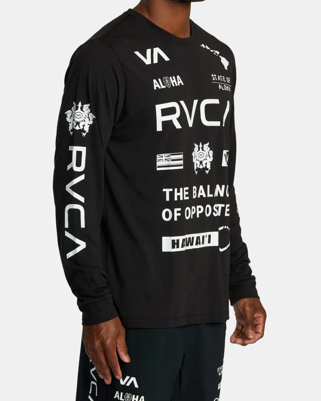 RVCA HAWAII ALL BRAND SPORT TECH LONG SLEEVE TEE Black Discount