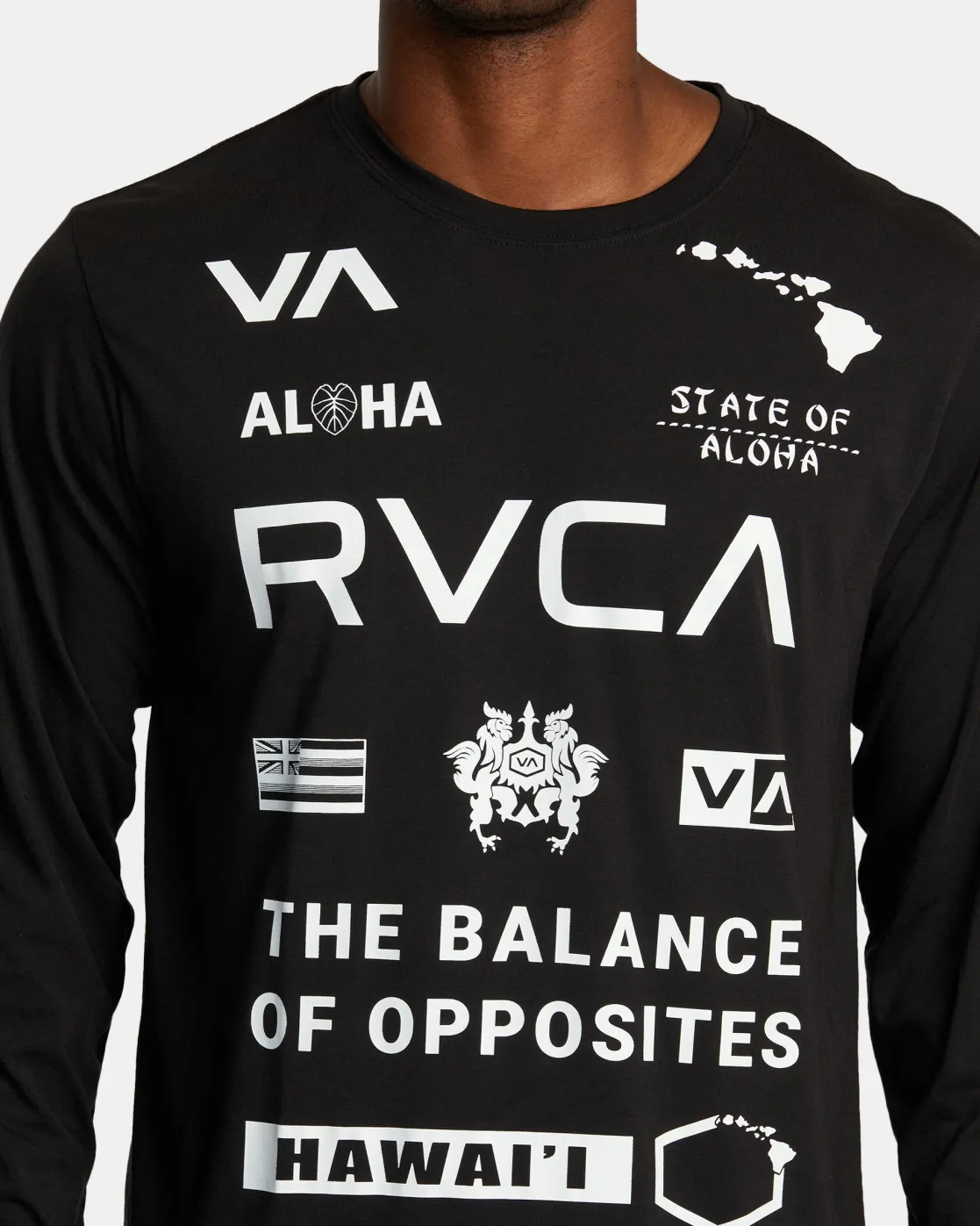 RVCA HAWAII ALL BRAND SPORT TECH LONG SLEEVE TEE Black Discount