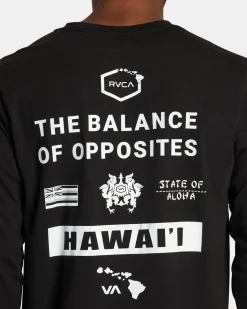 RVCA HAWAII ALL BRAND SPORT TECH LONG SLEEVE TEE Black Discount