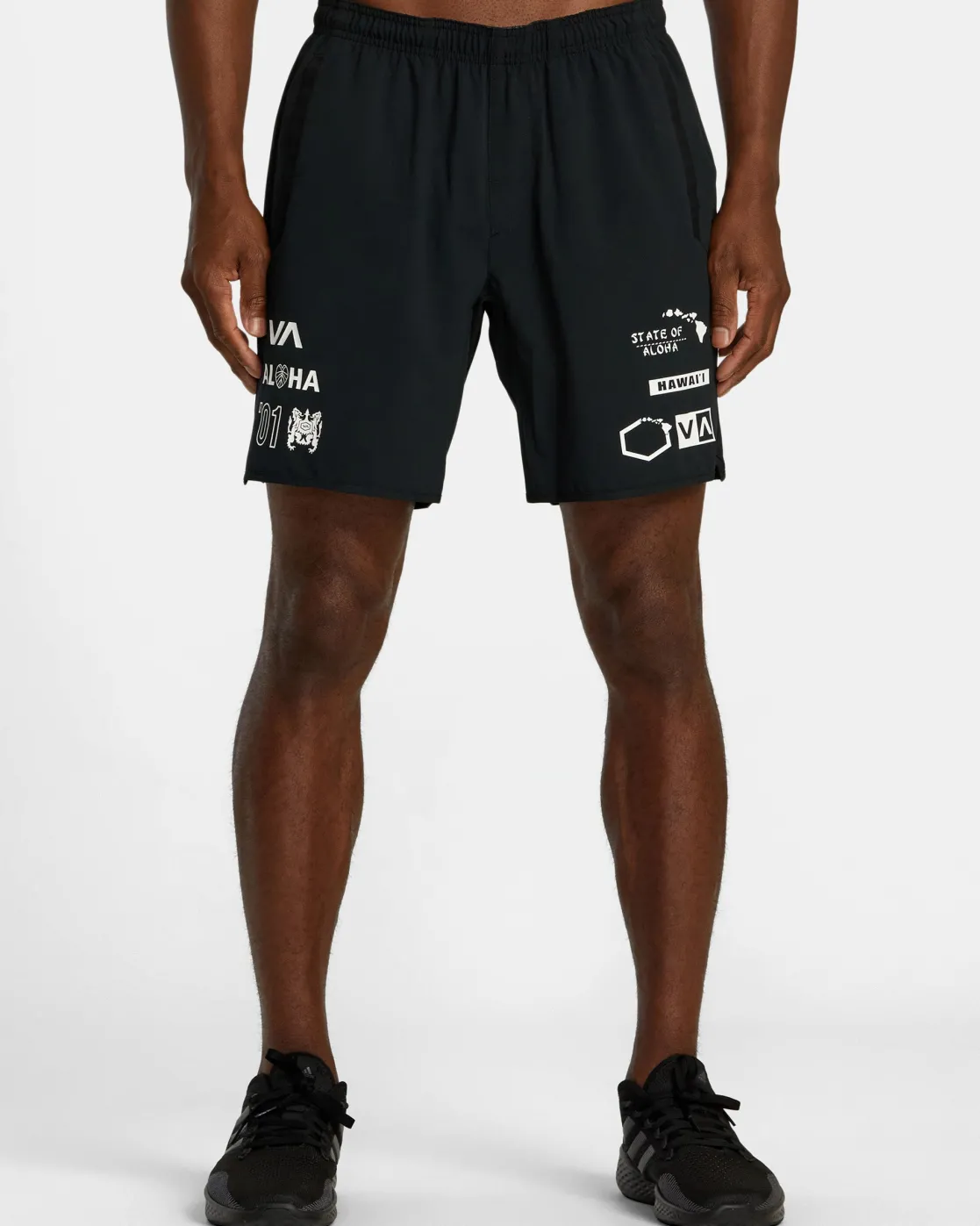 RVCA HAWAII ALL BRAND YOGGER STRETCH 17" SHORTS Black Best