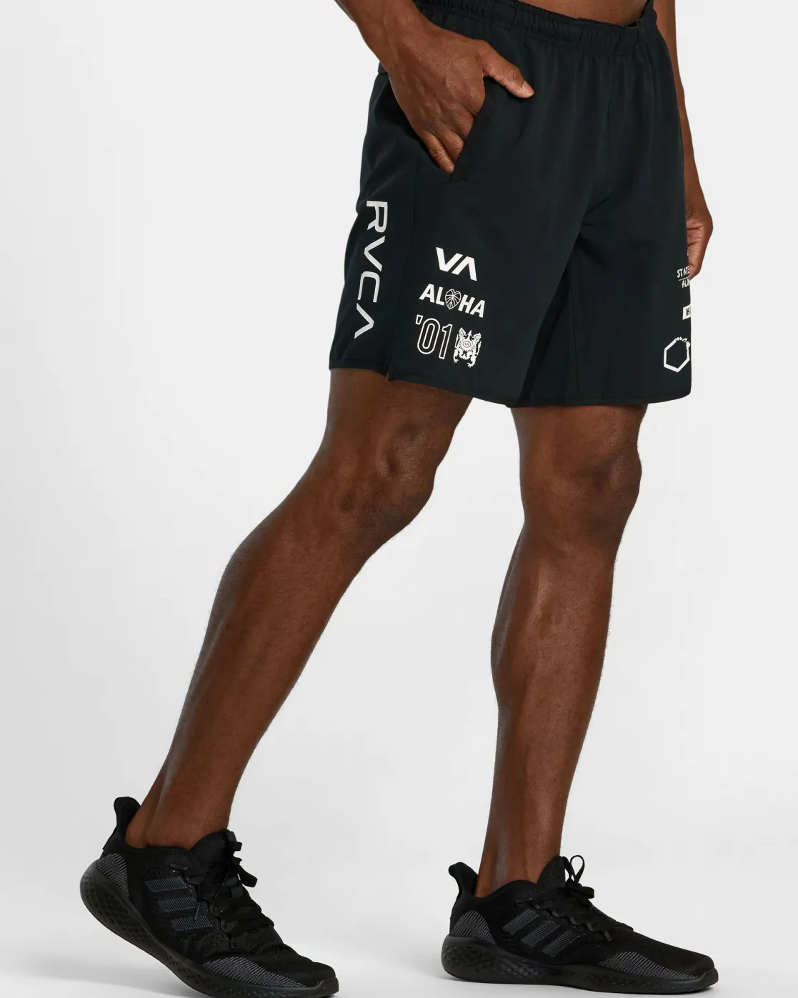 RVCA HAWAII ALL BRAND YOGGER STRETCH 17" SHORTS Black Best