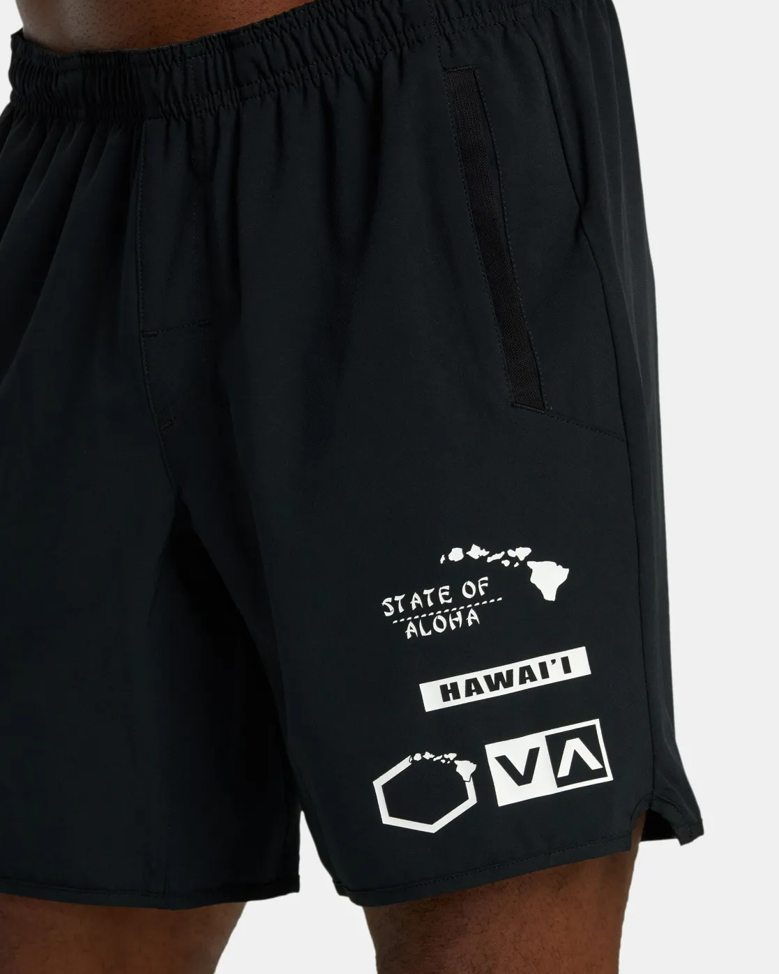 RVCA HAWAII ALL BRAND YOGGER STRETCH 17" SHORTS Black Best