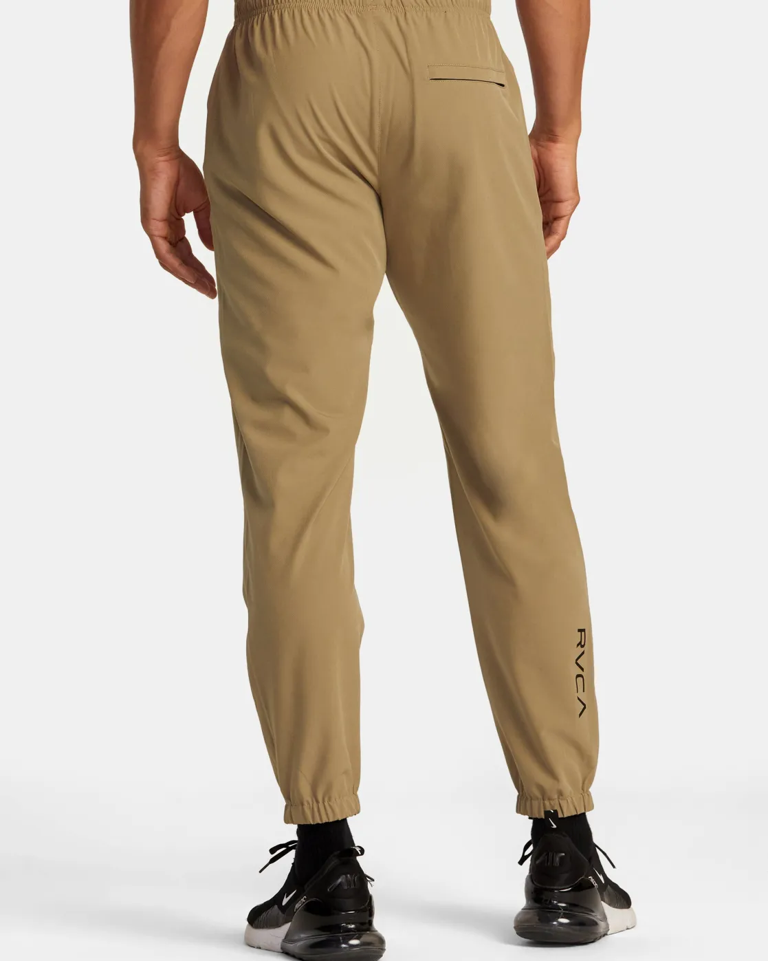 RVCA HAWAII ELASTIC WAIST YOGGER PANTS Dark Khaki Clearance
