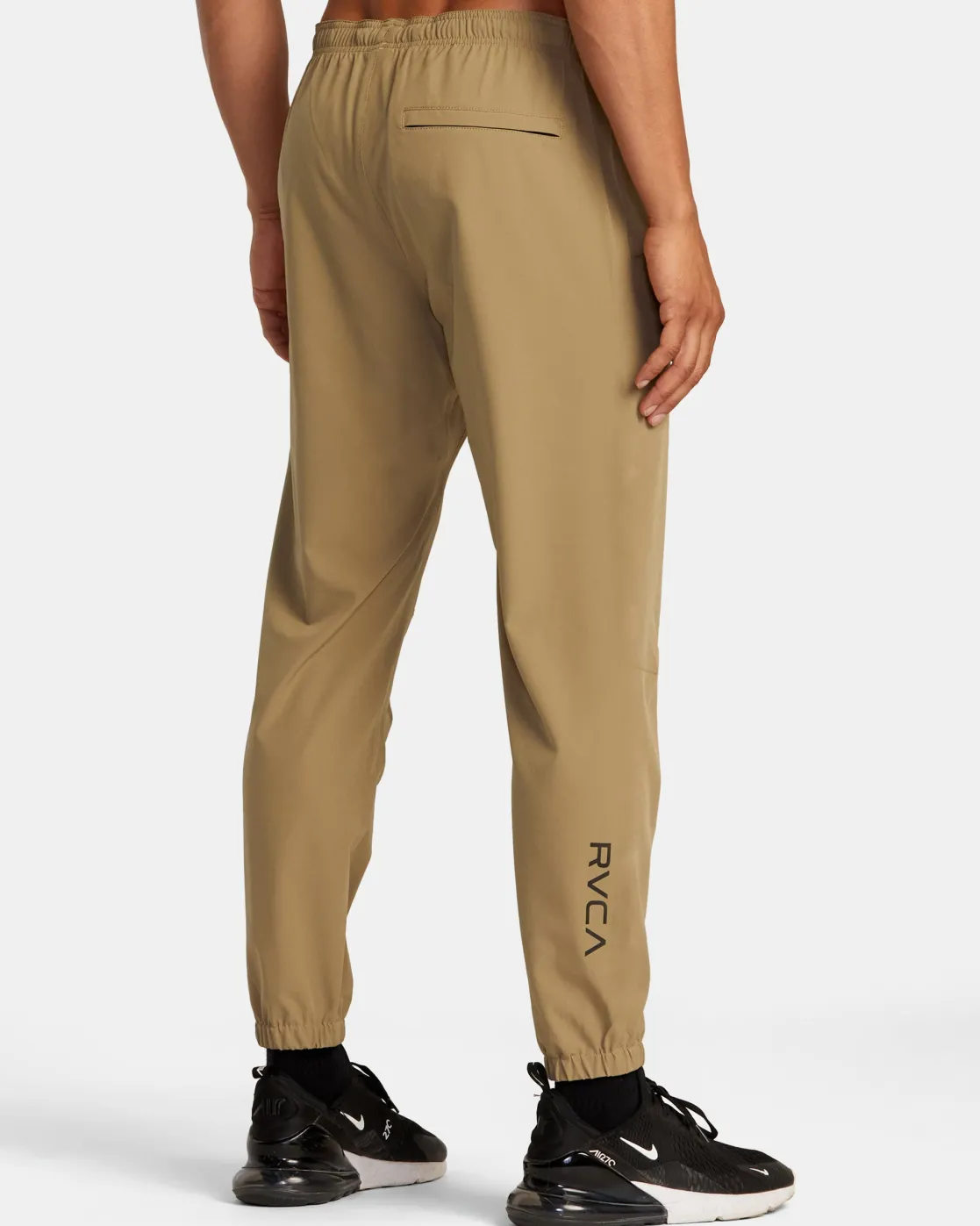 RVCA HAWAII ELASTIC WAIST YOGGER PANTS Dark Khaki Clearance