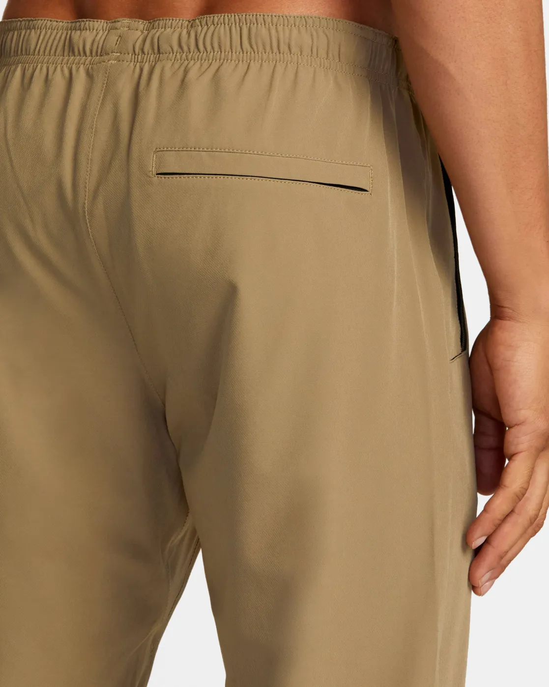 RVCA HAWAII ELASTIC WAIST YOGGER PANTS Dark Khaki Clearance