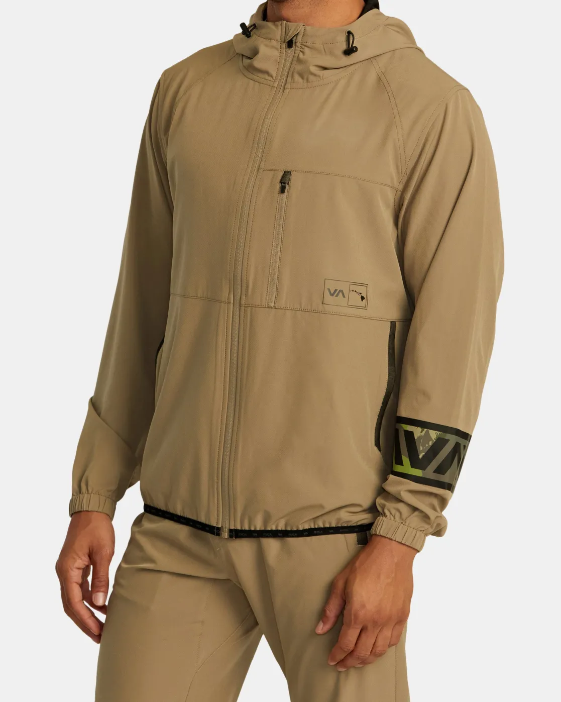 RVCA HAWAII FULL ZIP JACKET Dark Khaki Discount