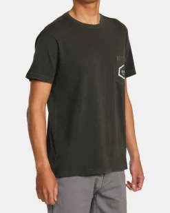 RVCA HAWAII ISLAND HEX POCKET TEE Pirate Black Discount